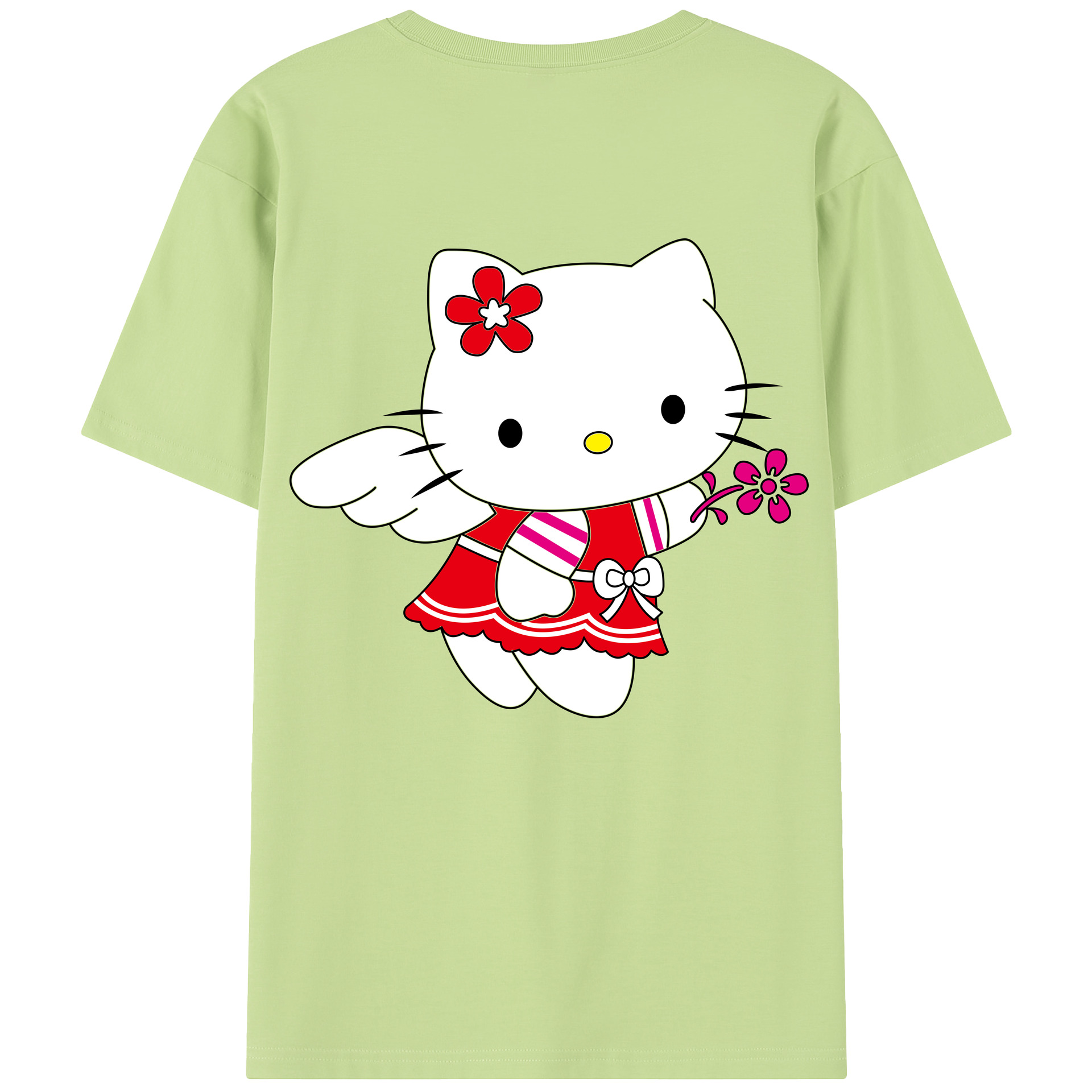 （画像用） Hello Kitty ハローキティ 綿100％半袖Tシャツ（背面プリント）